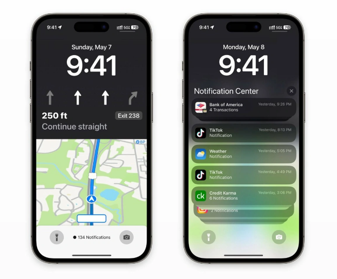 洛隆苹果维修服务分享iOS17锁屏地图导航半屏显示长什么样 